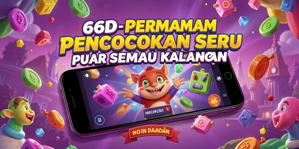 Tampilan gameplay 66D dengan elemen Match-3 yang berwarna-warni.