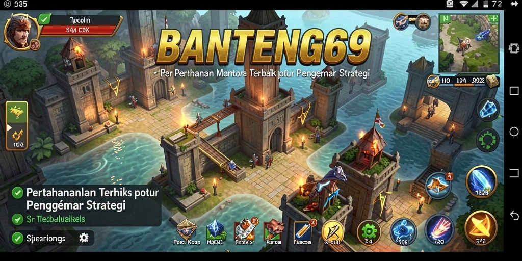 Screenshot menampilkan gameplay seru di BANTENG69 dengan menara strategis.