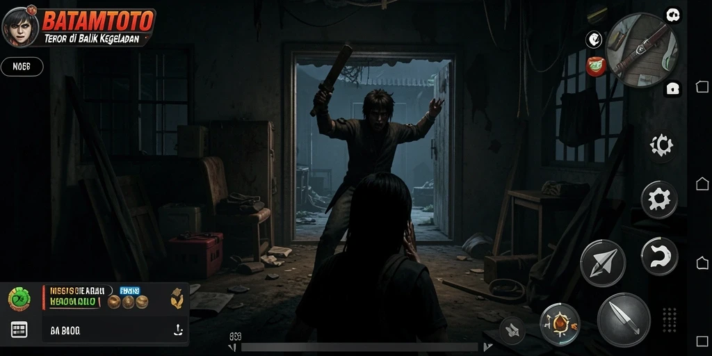 Screenshot gameplay BATAMTOTO menampilkan suasana Horror yang mencekam.