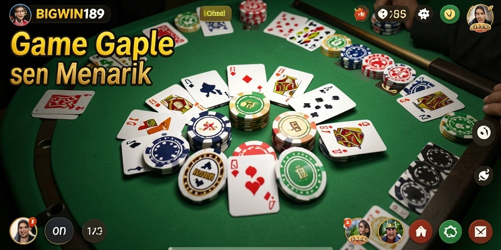 Tampilan gameplay seru BIGWIN189 saat bermain Gaple.