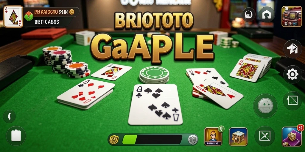 Tampilan gameplay BRIOTOTO dengan suasana bermain Gaple yang seru.