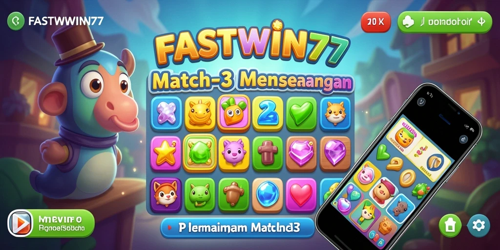 Gameplay seru FASTWIN77 dengan elemen match-3 yang menarik.