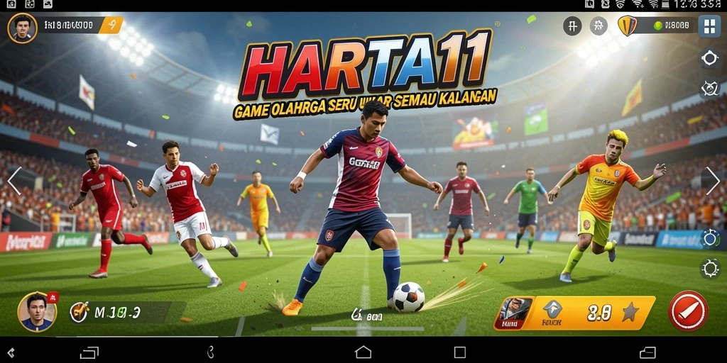Gameplay HARTA11 yang mendebarkan dengan aksi olahraga penuh tantangan.