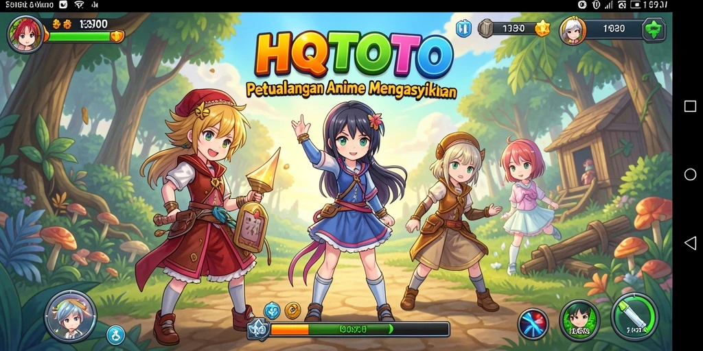 Gameplay HQTOTO menunjukkan aksi seru dan karakter anime yang menarik.