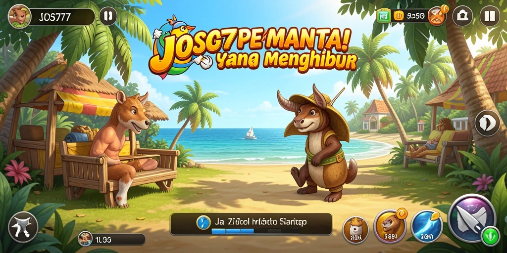 Screenshot utama JOS77 menampilkan gameplay santai dan seru.