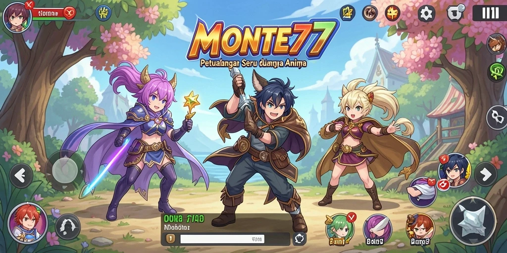 Tampilan menarik dari gameplay seru dalam MONTE77.