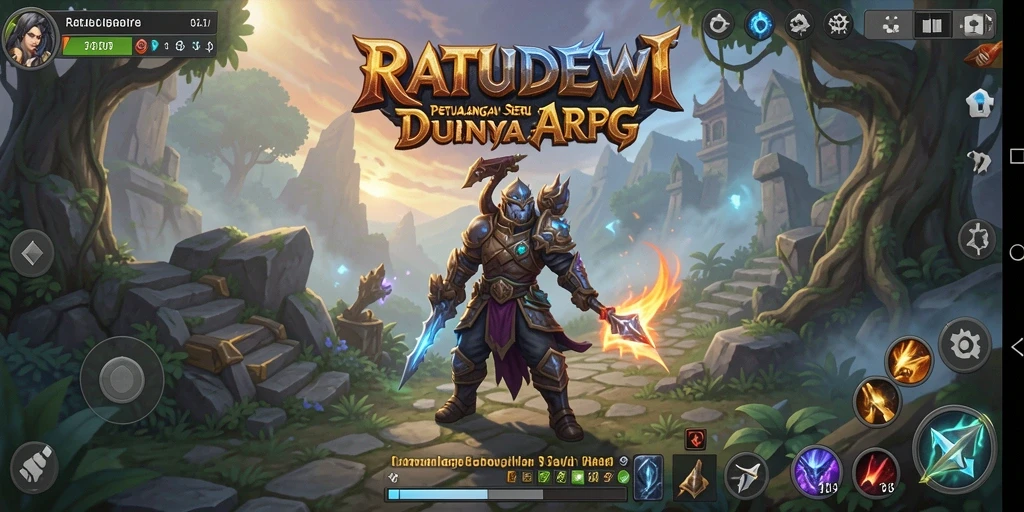 Tangkapan layar gameplay menampilkan pertempuran epik dalam <strong>RATUDEWI</strong>.