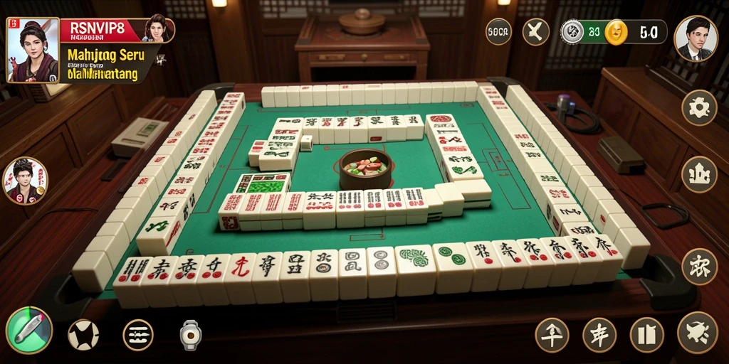 Screenshot gameplay RSNVIP8 menampilkan serunya permainan Mahjong.