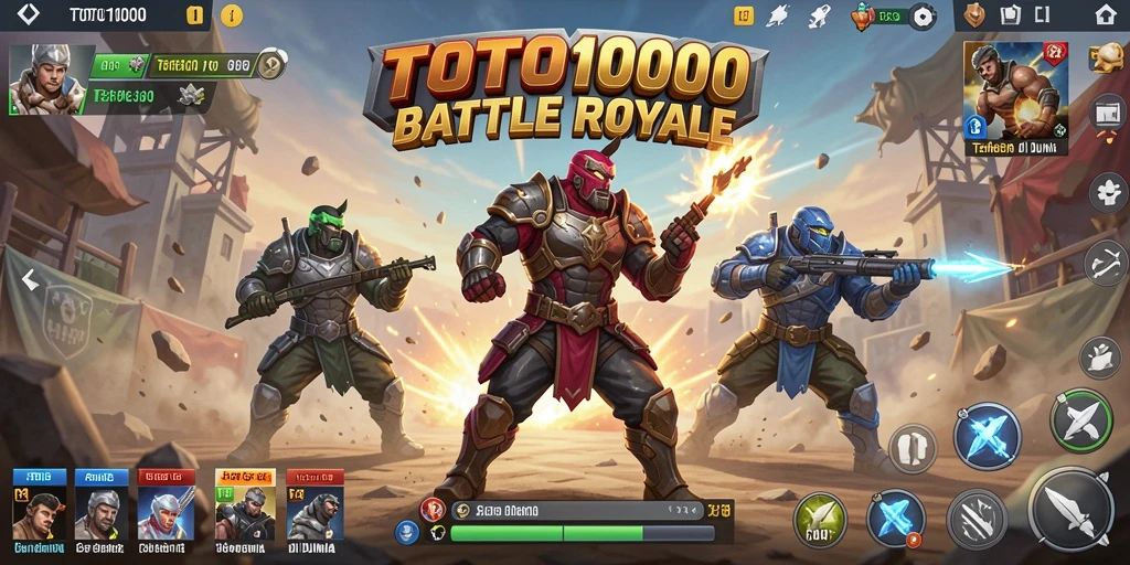 Tampilan screenshot gameplay TOTO1000 menunjukkan pertarungan seru Battle Royale.