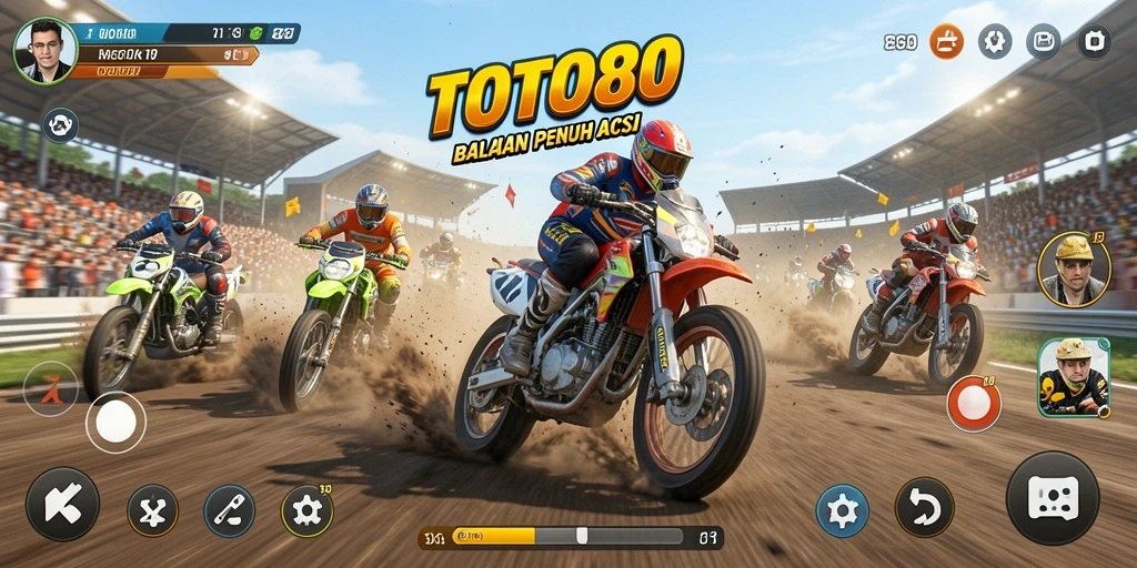 Gameplay seru TOTO80 yang penuh aksi balapan motor.