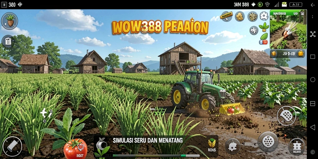 Tampilan gameplay WOW388 yang menarik dalam suasana pertanian.